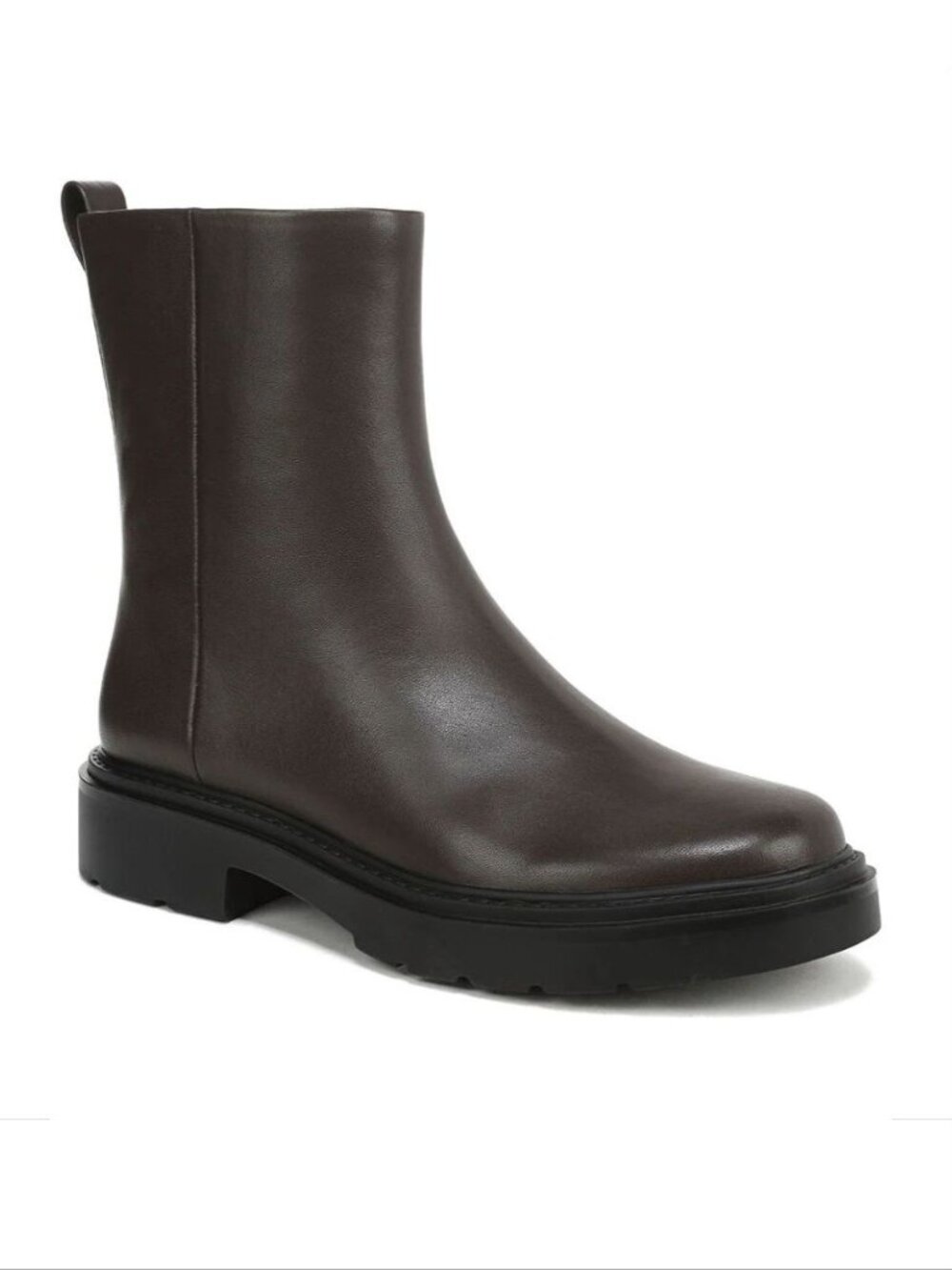 VINCE Parvin Short Boots Size 8.5 EU 39 Brown Leather Side Zip NEW